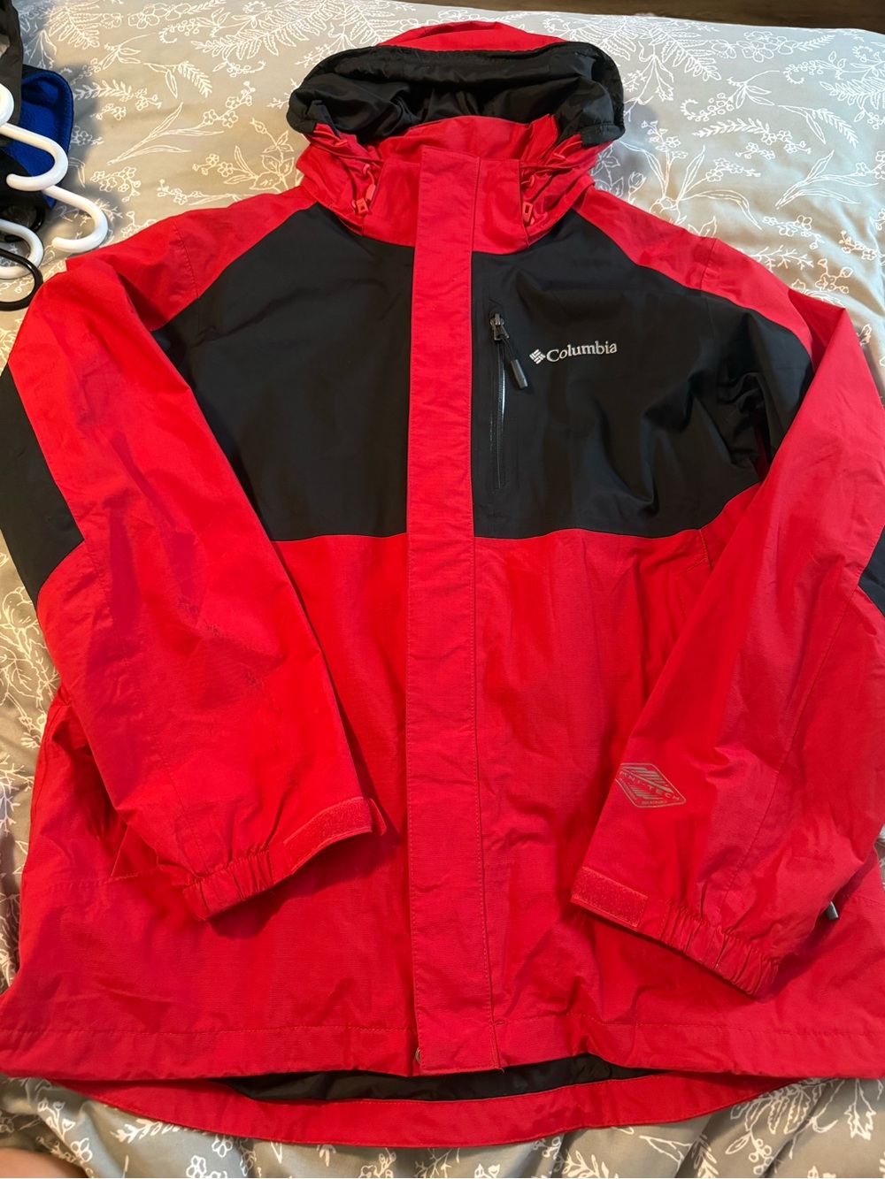 Columbia Red and Black Men’s Waterproof Raincoat